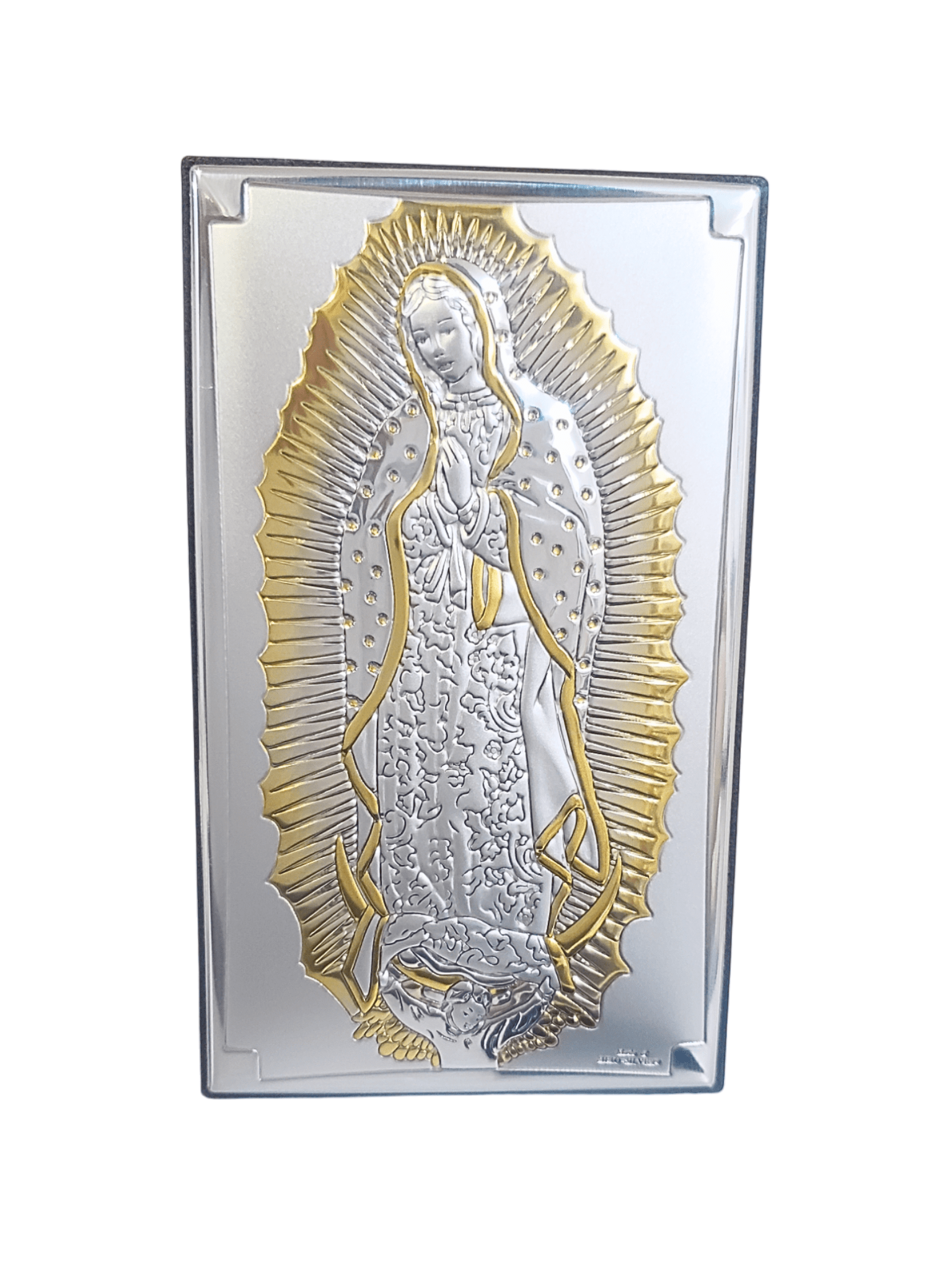 Adorno Italiano de Prata Nossa Senhora de Guadalupe 6,5 cm x 11 cm-TerraCotta Arte Sacra