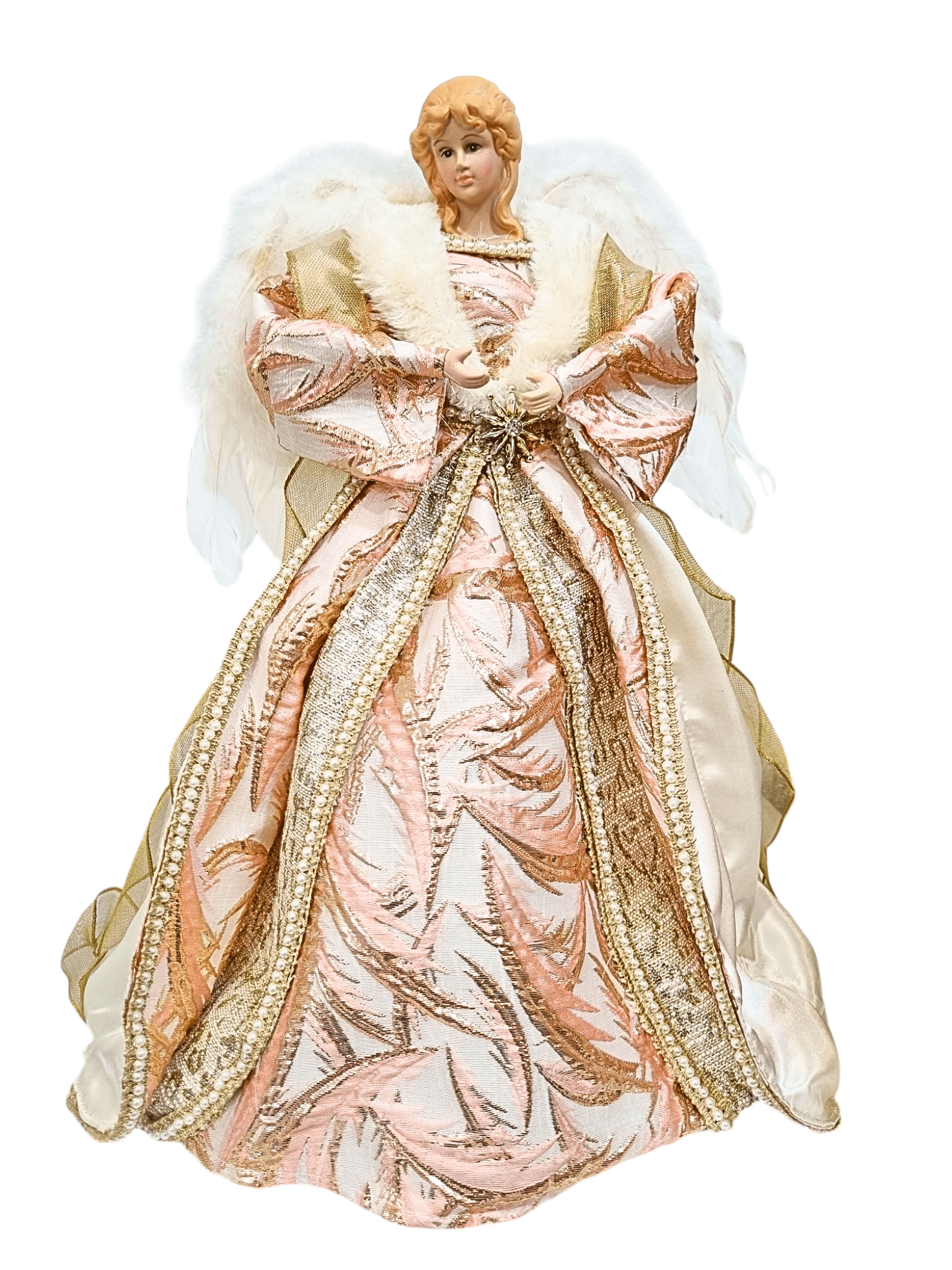 Anjo para Topo de Árvore Vestes Rosadas 40 cm-TerraCotta Arte Sacra