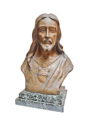 Busto Sagrado Coração de Jesus em Bronze 32 cm-TerraCotta Arte Sacra