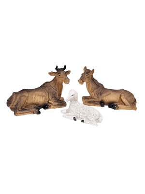 Conjunto de Animais para Presépio 3 Peças Avulsas-TerraCotta Arte Sacra