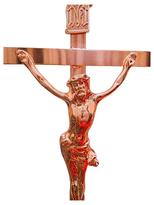 Crucifixo de Aço Galvanizado Cobre 36 x 21 cm-TerraCotta Arte Sacra