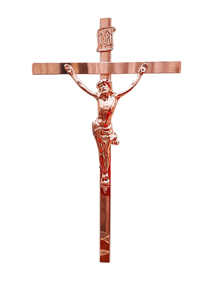 Crucifixo de Aço Galvanizado Cobre 36 x 21 cm-TerraCotta Arte Sacra