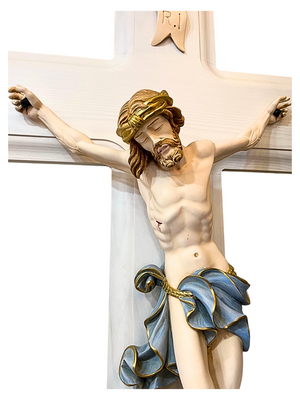 Crucifixo de Madeira Cristo em Resina 1,20 m-TerraCotta Arte Sacra