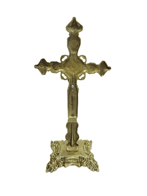 Crucifixo em Bronze com Pedestal 28x15cm-TerraCotta Arte Sacra