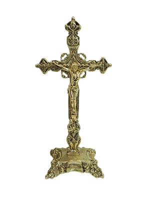 Crucifixo em Bronze com Pedestal 28x15cm-TerraCotta Arte Sacra
