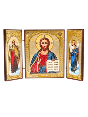 Ícone Bizantino Russo Cristo Pantocrator 12 x 20 cm-TerraCotta Arte Sacra