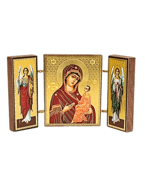 Ícone Bizantino Russo Madona de Tikhvin 5,5 x 9,5 cm-TerraCotta Arte Sacra