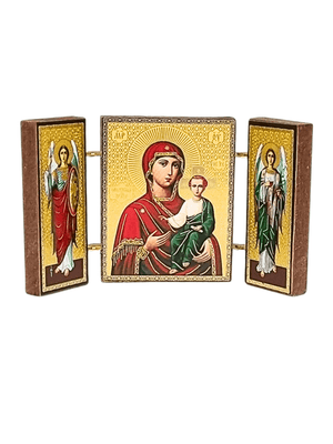 Ícone Bizantino Russo Mãe de Deus de Smolensk 5,5 x 9,5 cm-TerraCotta Arte Sacra