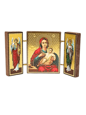 Ícone Bizantino Russo Nossa Senhora Mãe de Deus 5,5 x 9,5 cm-TerraCotta Arte Sacra