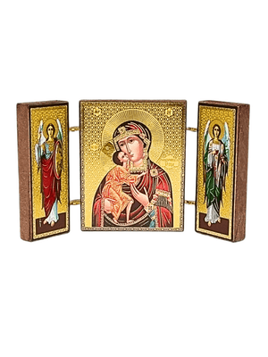 Ícone Bizantino Russo Nossa Senhora da Ternura 5,5 x 9,5 cm-TerraCotta Arte Sacra