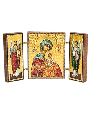 Ícone Bizantino Russo Nossa Senhora do Perpétuo Socorro 5,5 x 9,5 cm-TerraCotta Arte Sacra