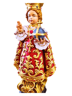 Imagem Italiana em Madeira Menino Jesus de Praga 40 cm-TerraCotta Arte Sacra