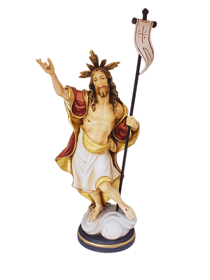 Imagem Jesus Ressuscitado de Madeira Italiana 22cm-TerraCotta Arte Sacra