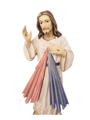 Imagem de Jesus Misericordioso de Madeira Italiana 15cm-TerraCotta Arte Sacra