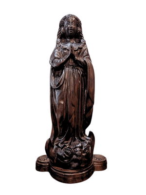 Imagem de Nossa Senhora Aparecida Fac-Símile em Madeira com Manto Coroação 45 cm-TerraCotta Arte Sacra