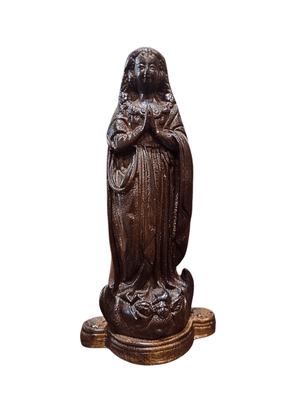 Imagem de Nossa Senhora Aparecida Fac-Símile em Madeira com Manto e Coroa 18 cm-TerraCotta Arte Sacra