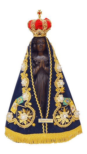 Imagem de Nossa Senhora Aparecida com Manto Pérolas 36 cm-TerraCotta Arte Sacra