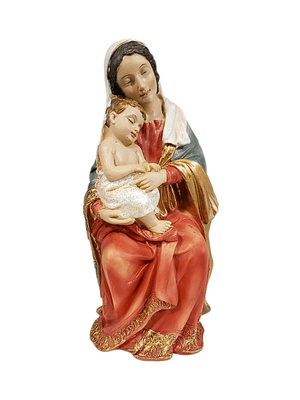 Imagem de Nossa Senhora Sentada com Menino Jesus em Resina 20 cm-TerraCotta Arte Sacra