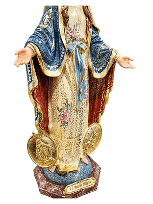 Imagem de Nossa Senhora das Graças com Policromia 40 cm-TerraCotta Arte Sacra