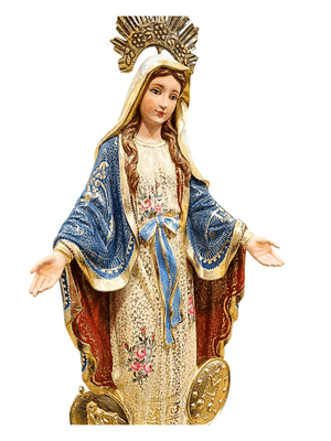 Imagem de Nossa Senhora das Graças com Policromia 40 cm-TerraCotta Arte Sacra