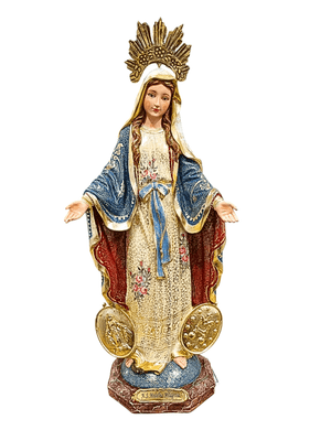 Imagem de Nossa Senhora das Graças com Policromia 40 cm-TerraCotta Arte Sacra