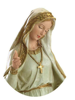 Imagem de Nossa Senhora de Fátima com Pastor 30 cm-TerraCotta Arte Sacra