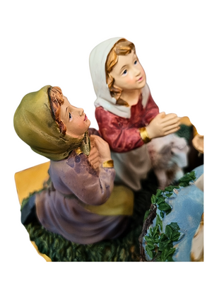 Imagem de Nossa Senhora de Fátima com Pastores em Resina 40 cm-TerraCotta Arte Sacra