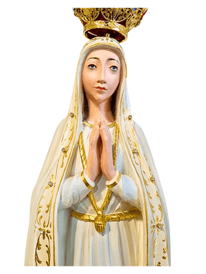 Imagem de Nossa Senhora de Fátima em Madeira 73,5 cm-TerraCotta Arte Sacra