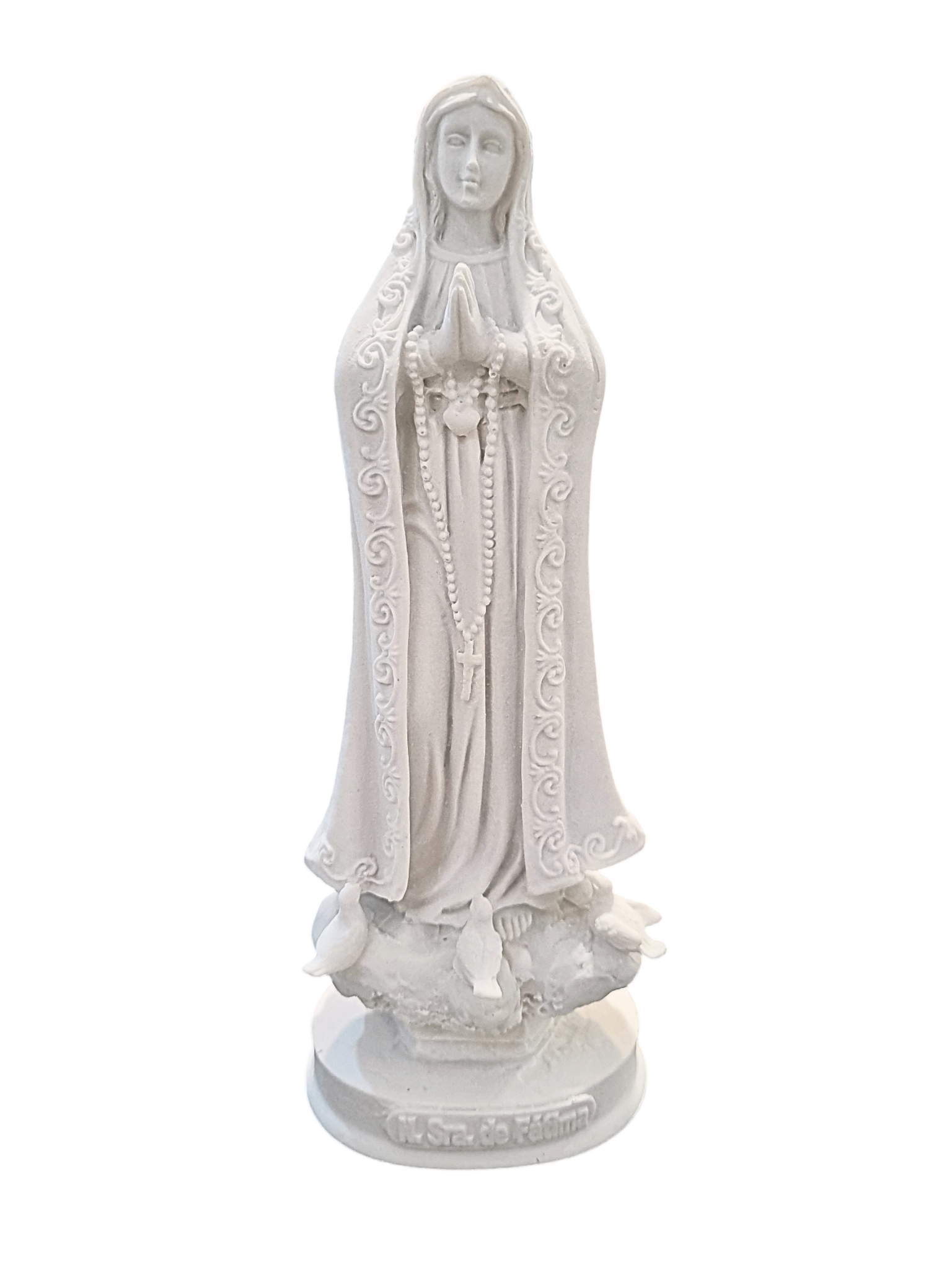 Imagem de Nossa Senhora de Fátima em Pó de Mármore 17cm-TerraCotta Arte Sacra