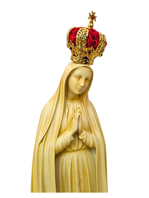 Imagem de Nossa Senhora de Fátima em Pó de Mármore Marfim 45 cm-TerraCotta Arte Sacra