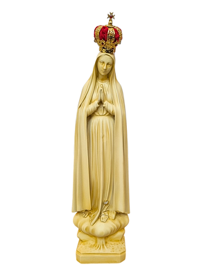 Imagem de Nossa Senhora de Fátima em Pó de Mármore Marfim 45 cm-TerraCotta Arte Sacra