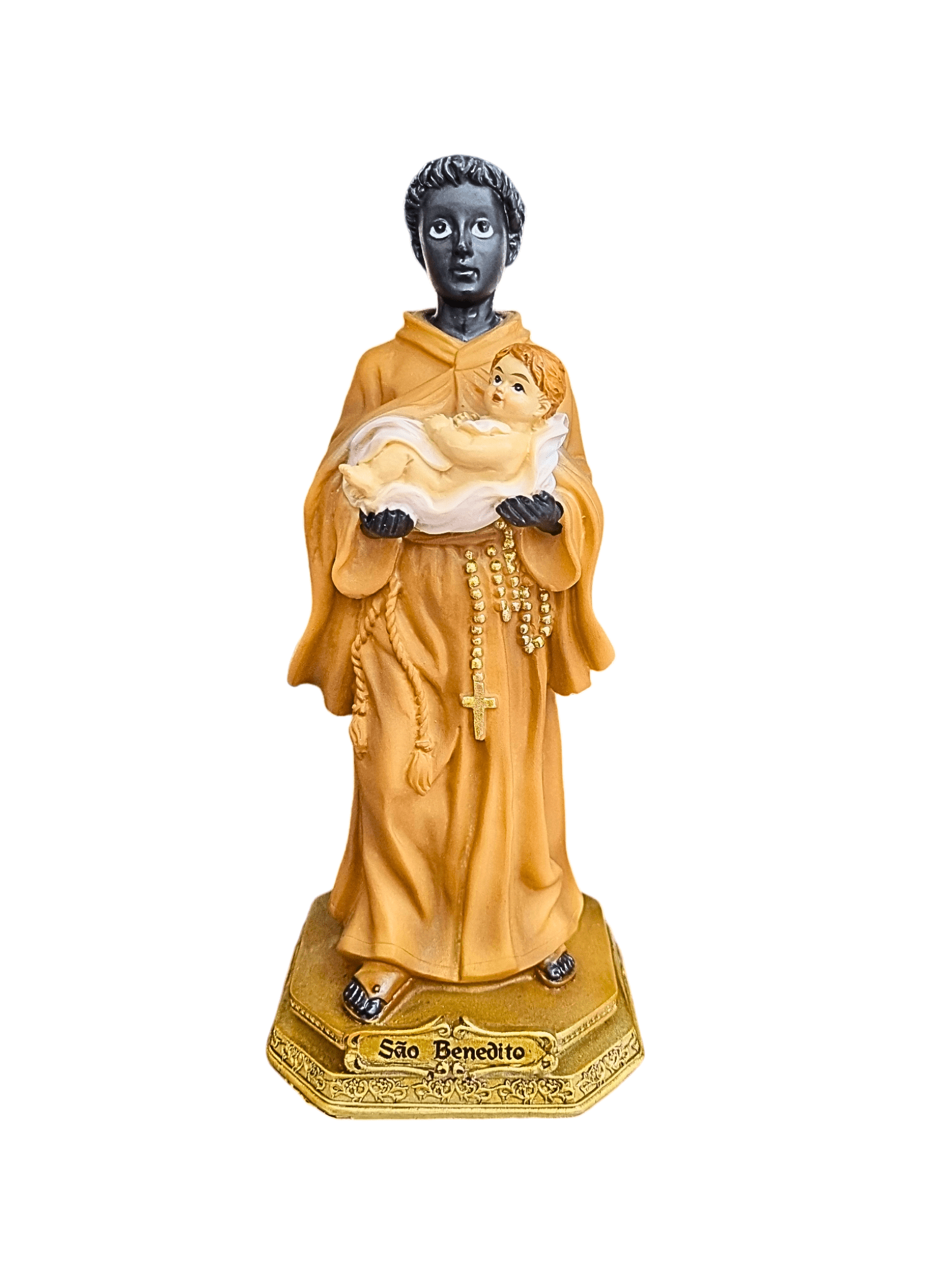 Imagem de São Benedito em Resina 22 cm-TerraCotta Arte Sacra