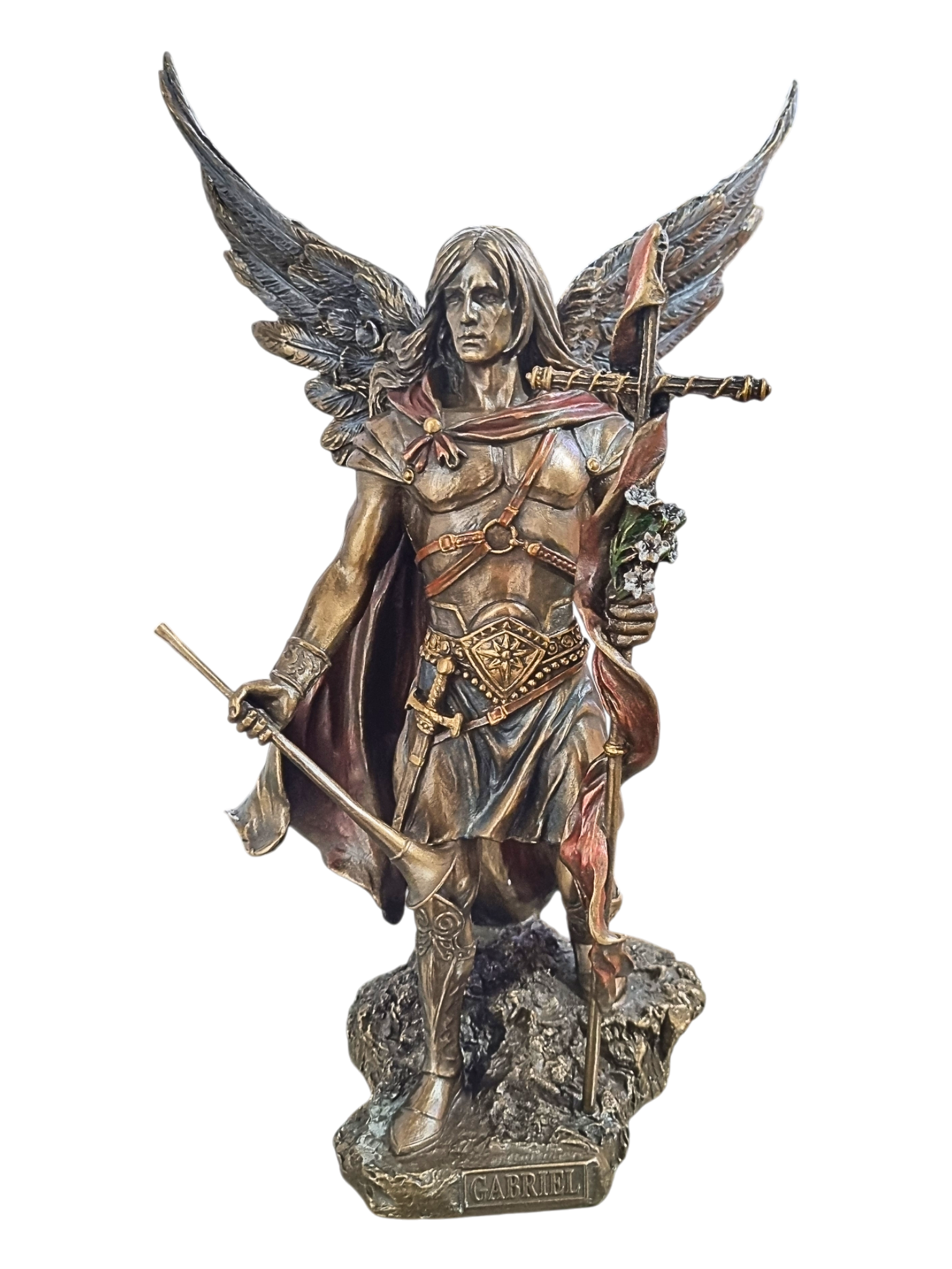 Imagem de São Gabriel Arcanjo com Acabamento em Bronze 35 cm-TerraCotta Arte Sacra