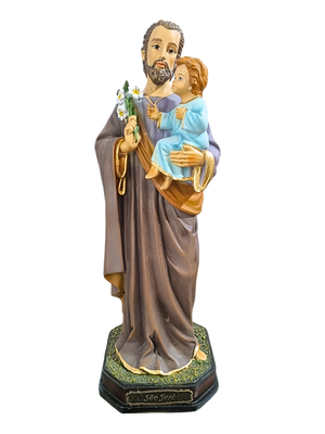 Imagem de São José de Pó de Mármore Colorido 30 cm-TerraCotta Arte Sacra