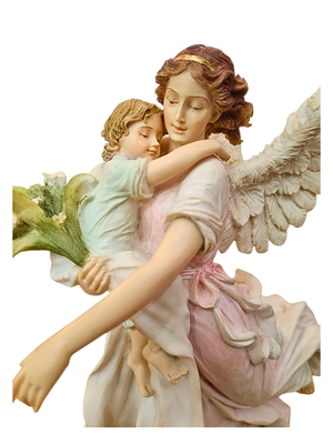 Imagem do Anjo da Guarda em Resina 28 cm-TerraCotta Arte Sacra