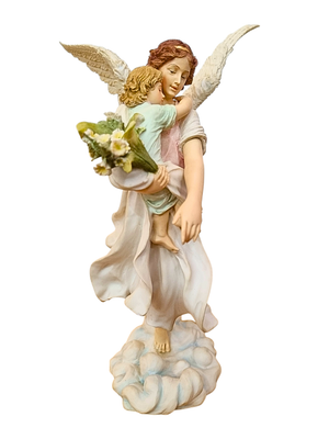 Imagem do Anjo da Guarda em Resina 28 cm-TerraCotta Arte Sacra