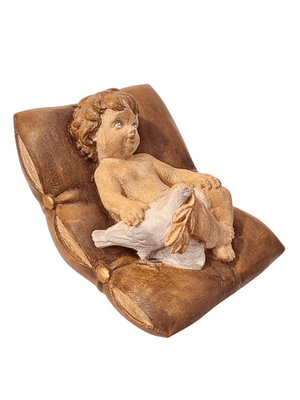 Imagem do Menino Jesus Colorido em Madeira 7,5 cm x 5,5 cm-TerraCotta Arte Sacra