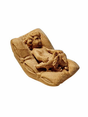 Imagem do Menino Jesus em Madeira 7,5 cm x 5,5 cm-TerraCotta Arte Sacra