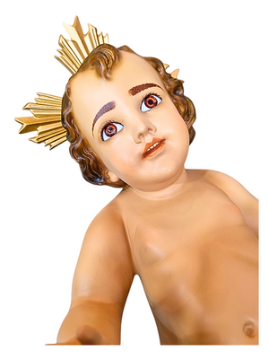 Menino Jesus em Pó de Mármore Colorido com Olhos de Vidro 45 cm-TerraCotta Arte Sacra