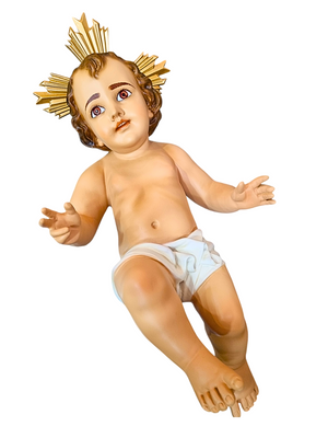 Menino Jesus em Pó de Mármore Colorido com Olhos de Vidro 45 cm-TerraCotta Arte Sacra