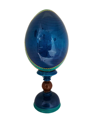 Ovo Russo em Madeira Fabergé Ícone Mãe de Deus das Três Mãos 16 cm-TerraCotta Arte Sacra