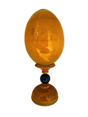 Ovo Russo em Madeira Fabergé Ícone Mãe de Deus de Jerusalém 16 cm-TerraCotta Arte Sacra