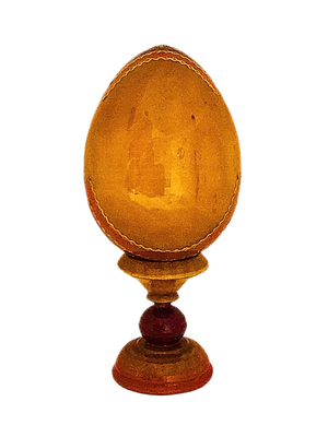 Ovo Russo em Madeira Fabergé ÍconeNossa Senhora do Lírio 13 cm-TerraCotta Arte Sacra