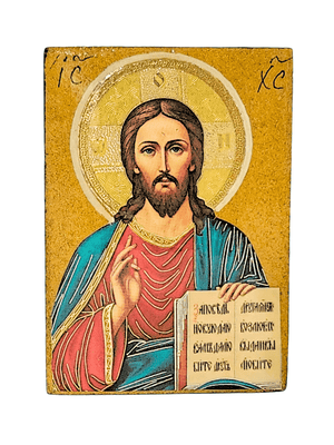 Porta Terço Bizantino Ícone Cristo Pantocrator 7 x 5 x 3 cm-TerraCotta Arte Sacra