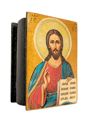 Porta Terço Bizantino Ícone Cristo Pantocrator 7 x 5 x 3 cm-TerraCotta Arte Sacra