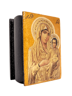 Porta Terço Bizantino Ícone Nossa Senhora de Jerusalém 7 x 5 x 3 cm-TerraCotta Arte Sacra