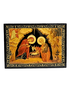 Porta Terço Bizantino Natividade de Cristo 14 x 10 x 3 cm-TerraCotta Arte Sacra