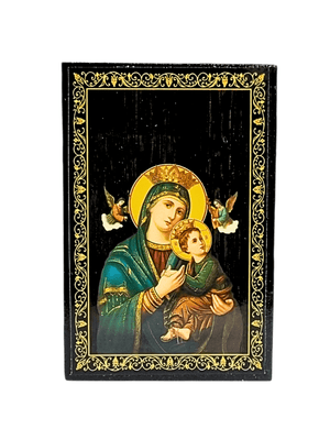 Porta Terço Bizantino Nossa Senhora do Perpétuo Socorro 6 x 9 x 3,5 cm-TerraCotta Arte Sacra