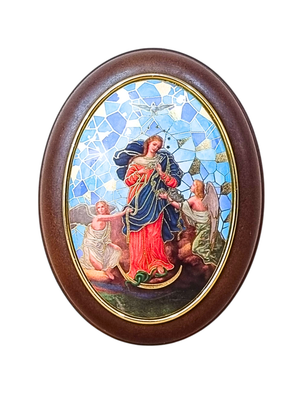 Porta Terço Italiano Oval Nossa Senhora Desatadora dos Nós-TerraCotta Arte Sacra