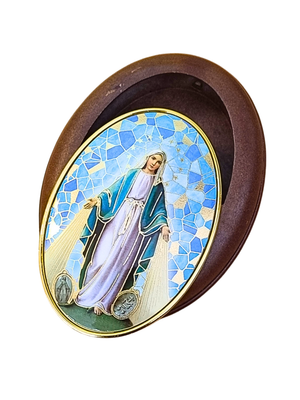 Porta Terço Italiano Oval Nossa Senhora das Graças-TerraCotta Arte Sacra